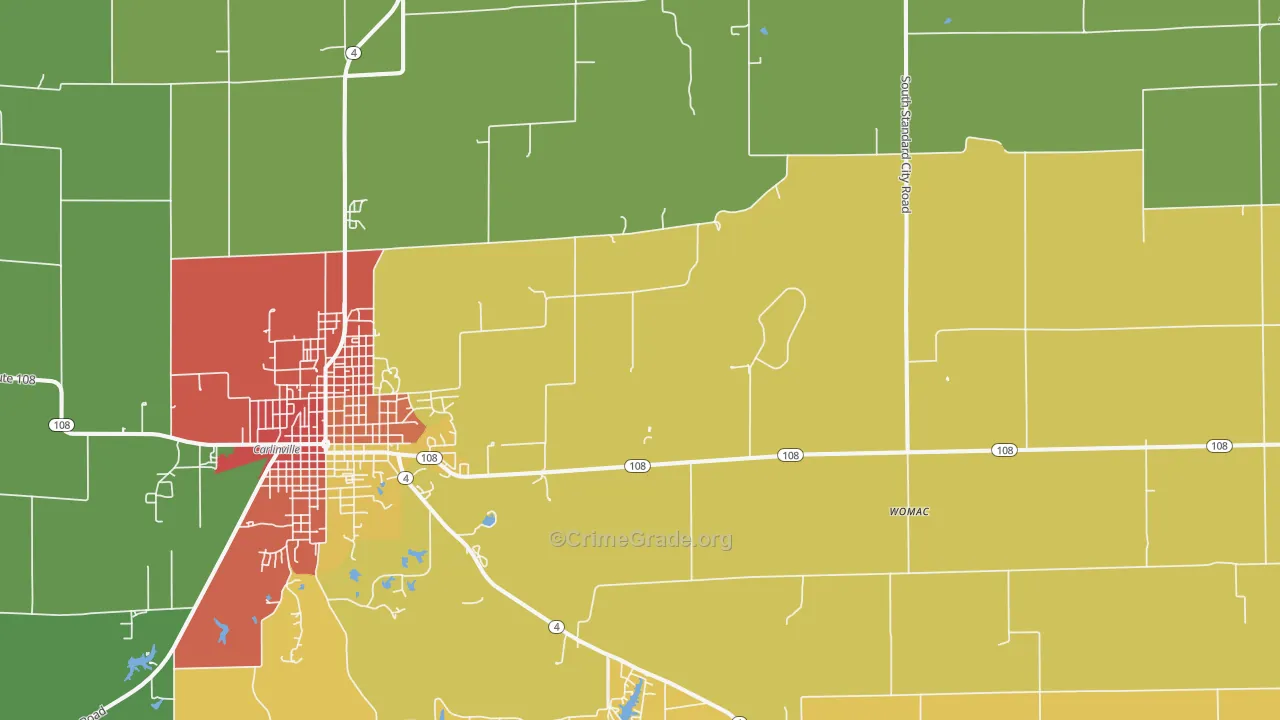 Standard City, IL Map of Drug-Related Crime Rates