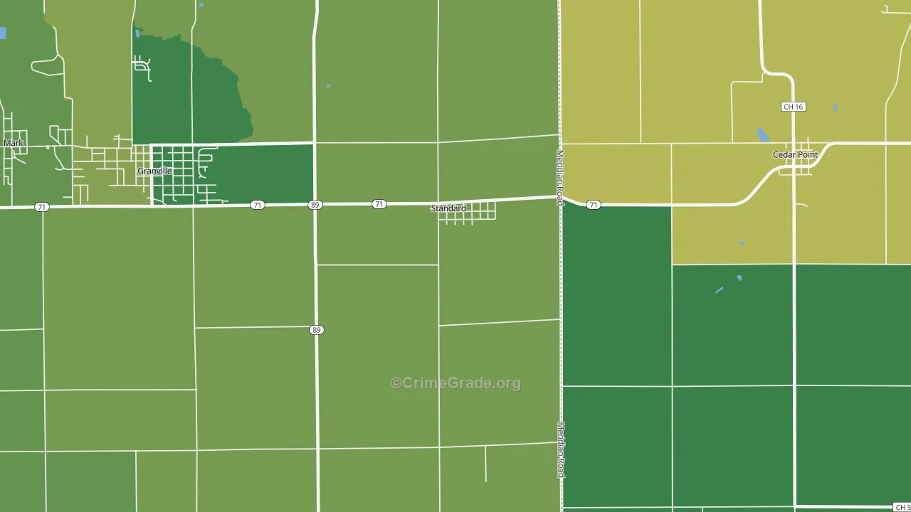 Standard, IL Map of Drug-Related Crime Rates