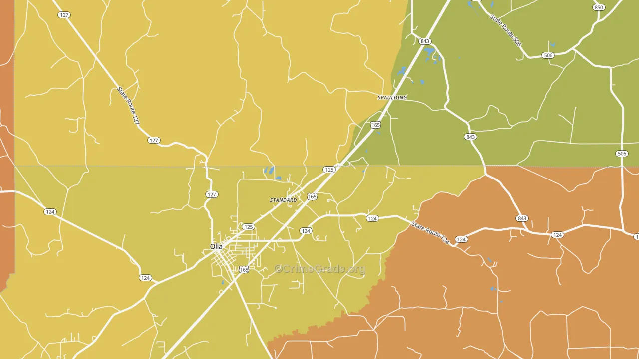 Standard, LA Map of Drug-Related Crime Rates