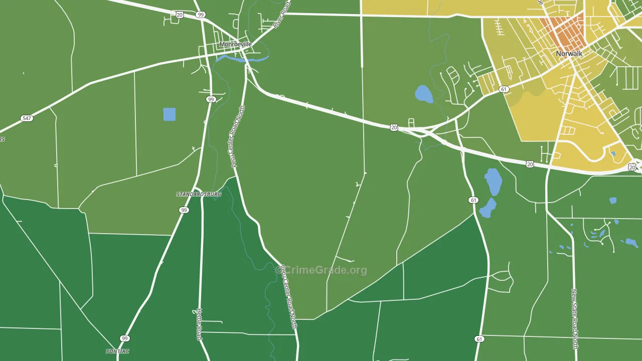 Standardsburg, OH Map of Drug-Related Crime Rates