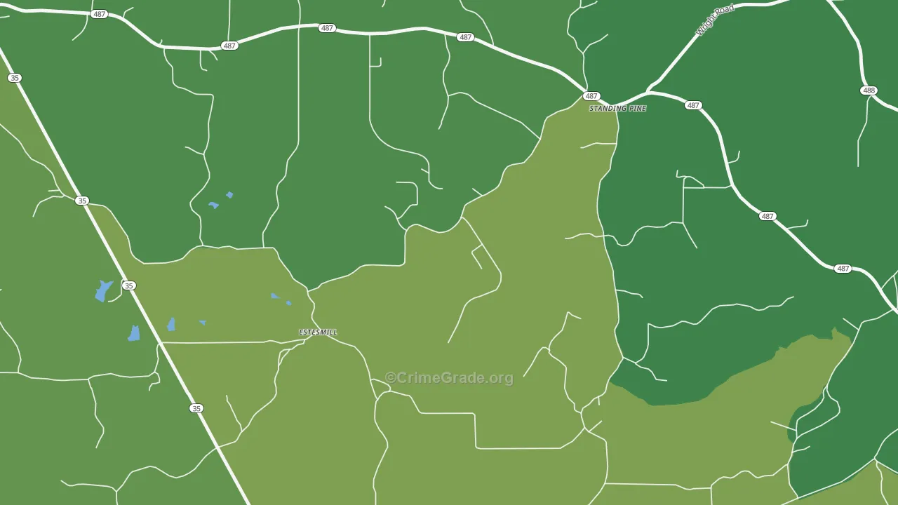 Standing Pine, MS Map of Drug-Related Crime Rates