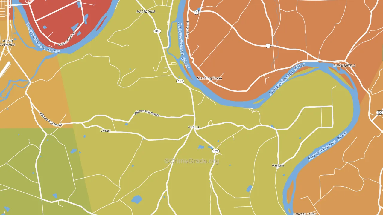 Standing Stone, PA Map of Drug-Related Crime Rates