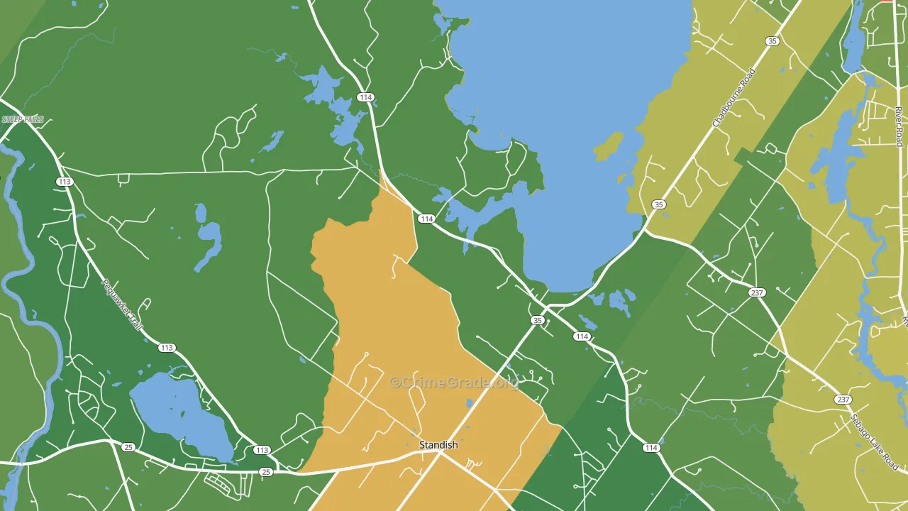 Standish, ME Map of Drug-Related Crime Rates