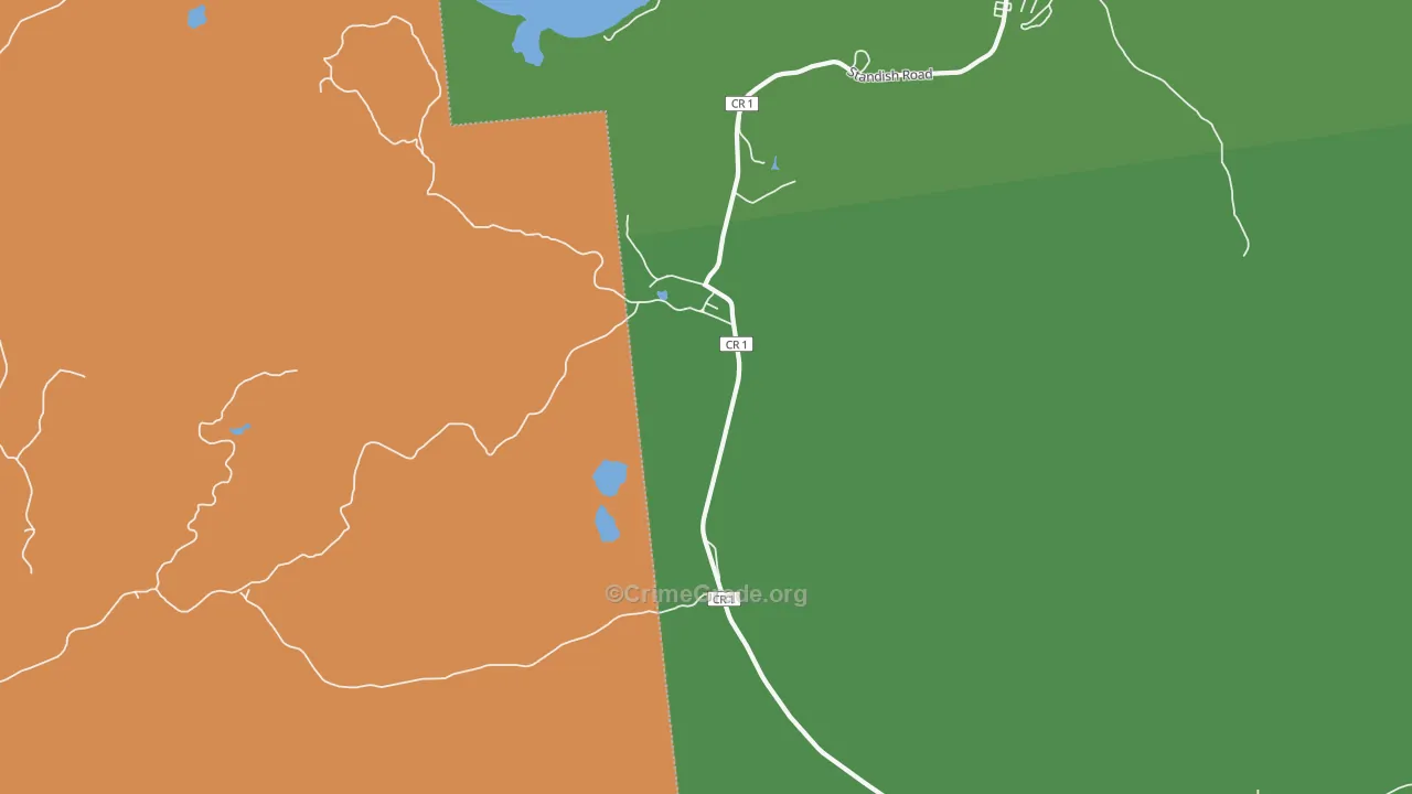 Standish, NY Map of Drug-Related Crime Rates
