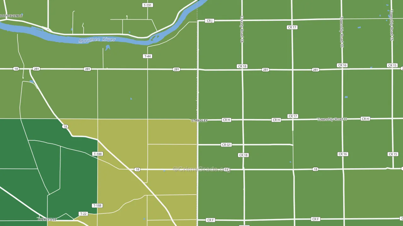 Standley, OH Map of Drug-Related Crime Rates