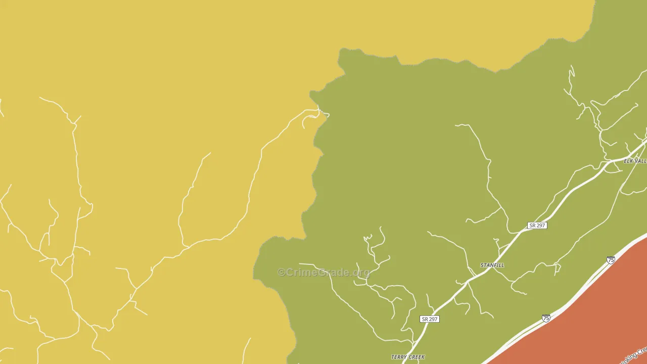 Stanfield, TN Map of Drug-Related Crime Rates