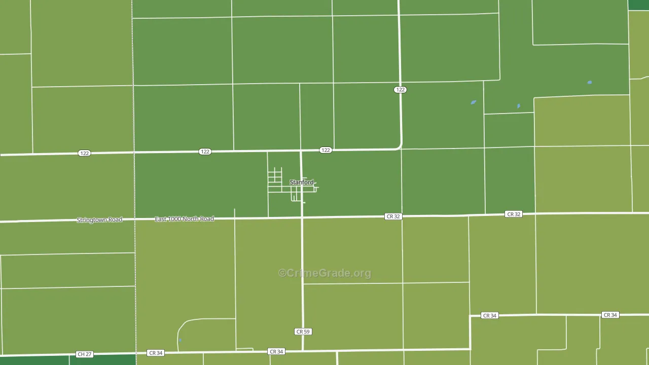 Stanford, IL Map of Drug-Related Crime Rates
