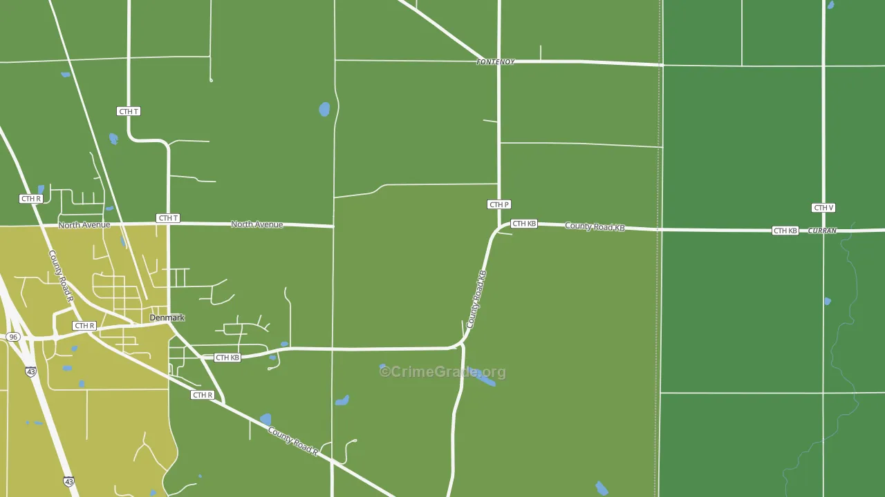 Stangelville, WI Map of Drug-Related Crime Rates