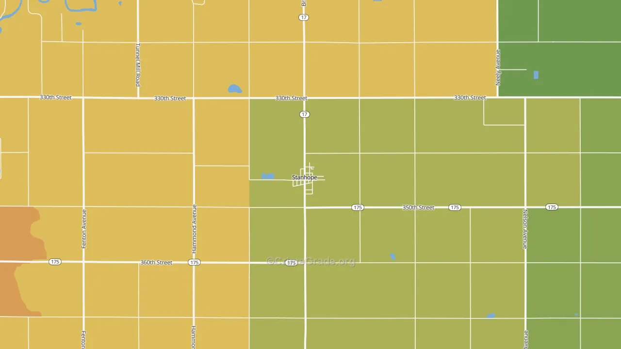 Stanhope, IA Map of Drug-Related Crime Rates