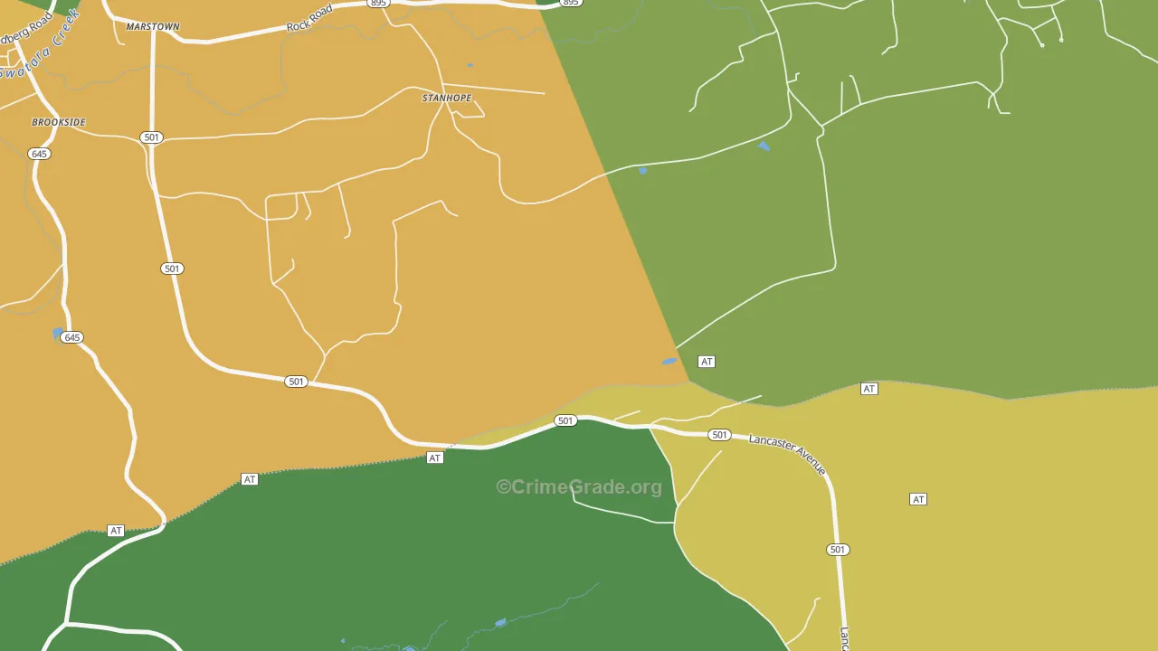 Stanhope, PA Map of Drug-Related Crime Rates