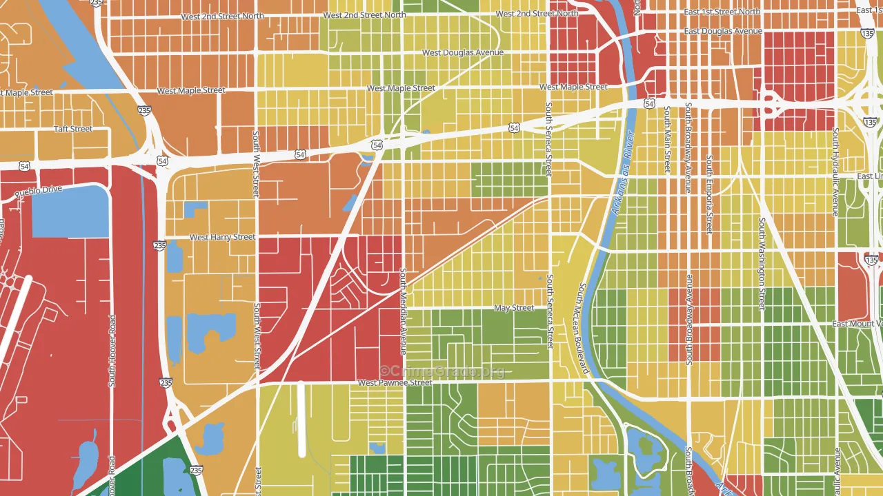Stanley-Aley, Wichita, KS Map of Drug-Related Crime Rates
