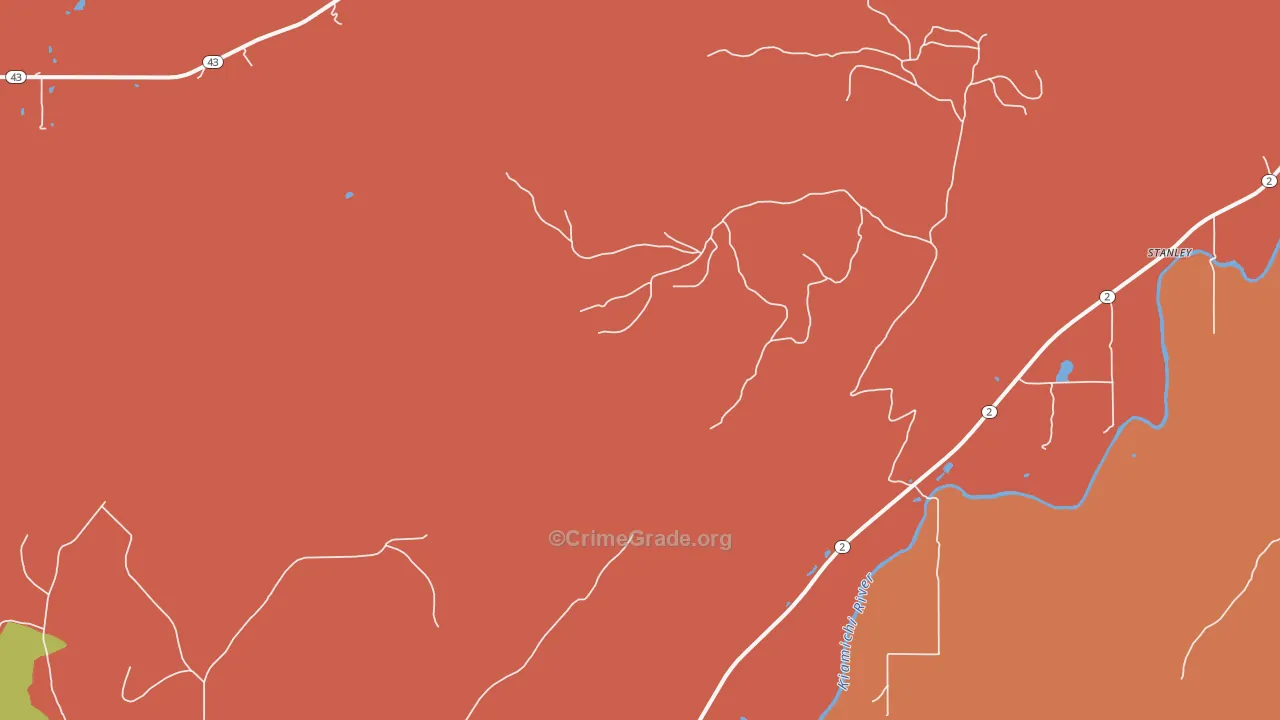 Stanley, OK Map of Drug-Related Crime Rates