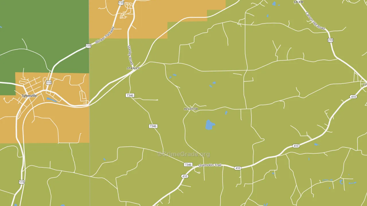 Stanley, PA Map of Drug-Related Crime Rates