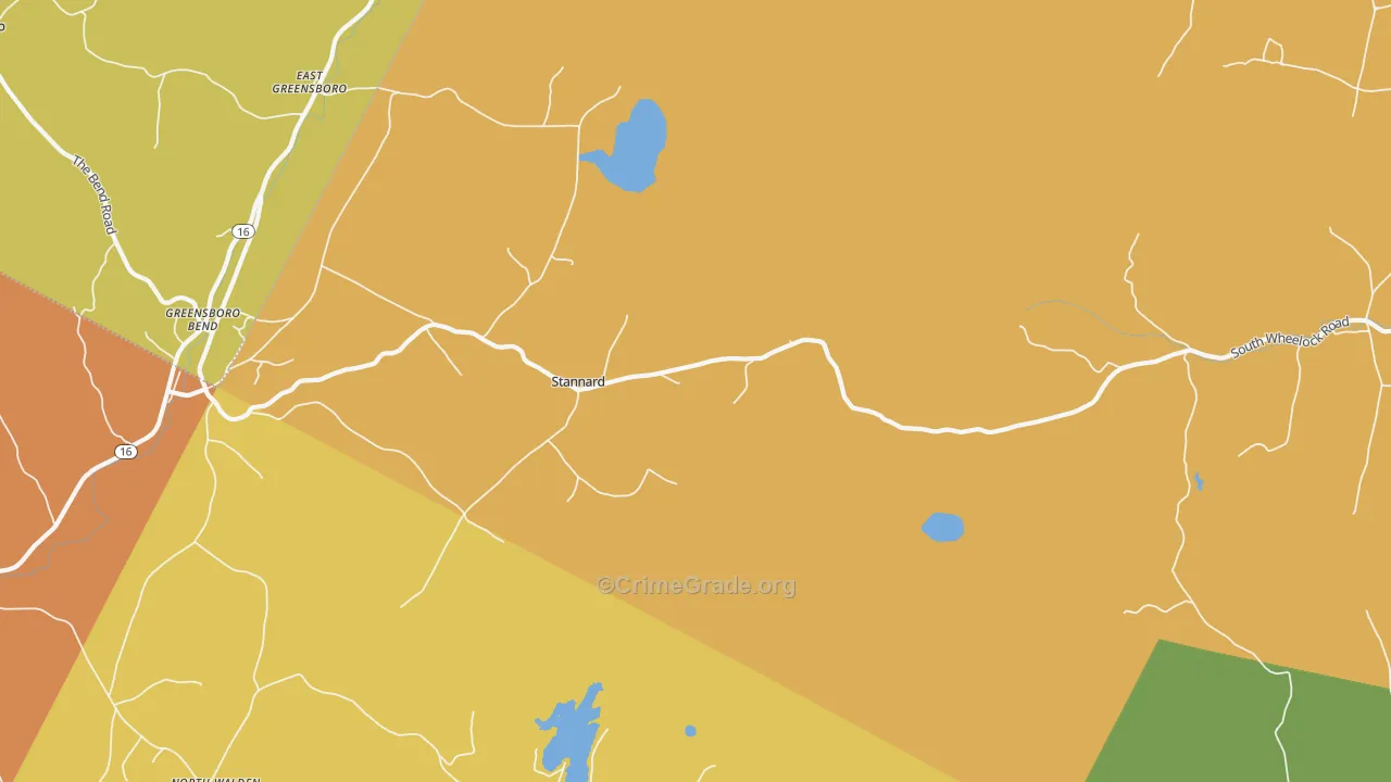 Stannard, VT Map of Drug-Related Crime Rates