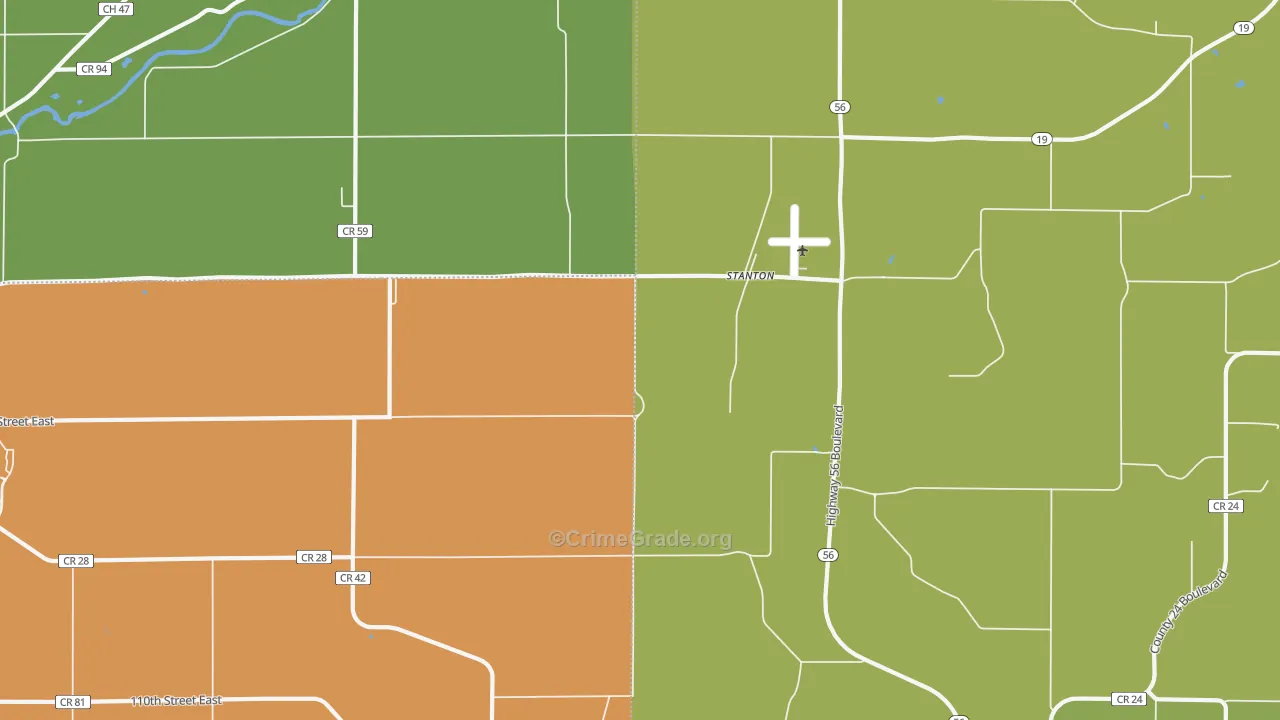 Stanton, MN Map of Drug-Related Crime Rates