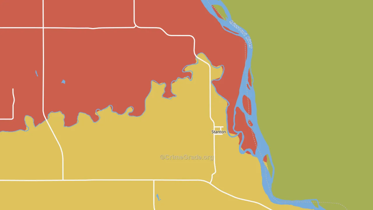 Stanton, ND Map of Drug-Related Crime Rates