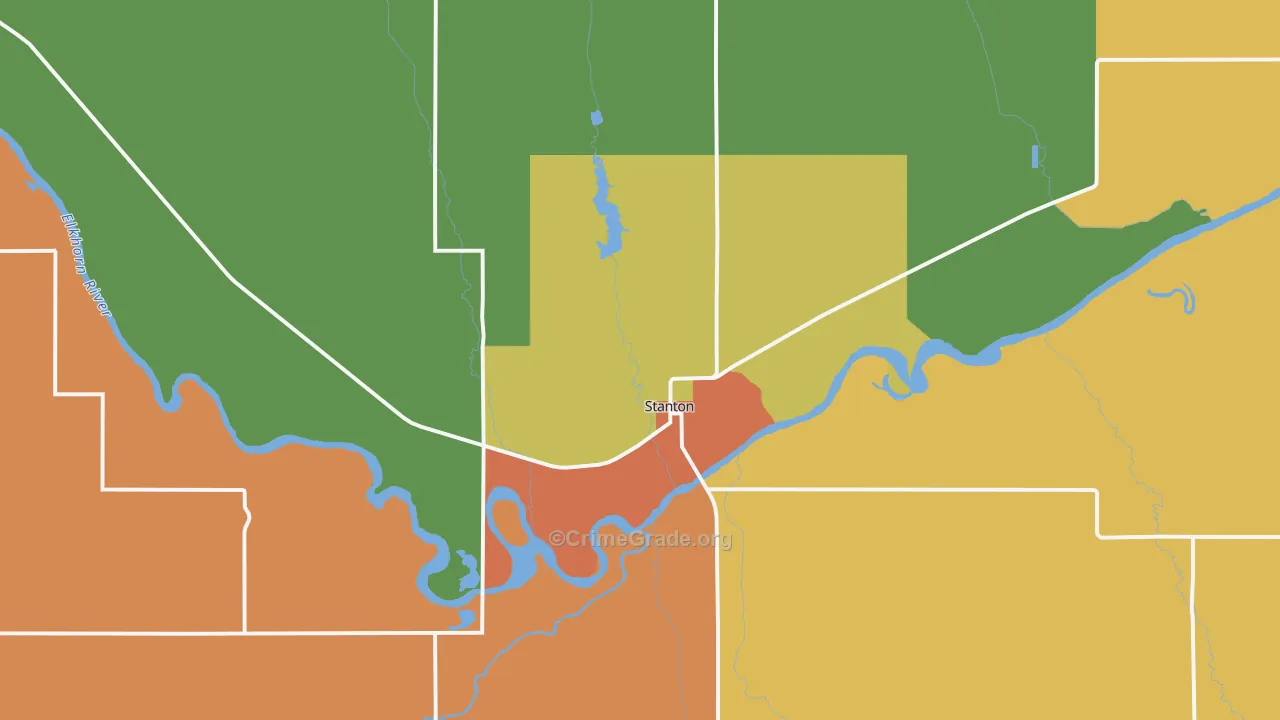 Stanton, NE Map of Drug-Related Crime Rates