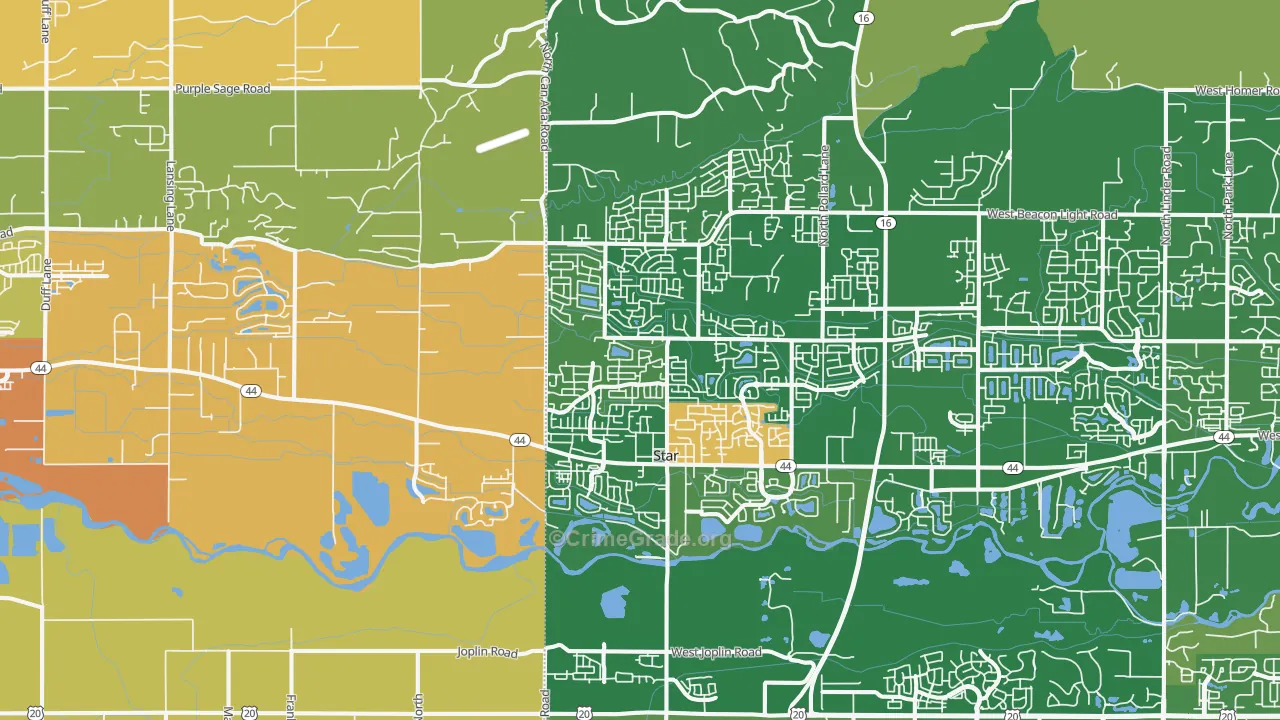 Star, ID Map of Drug-Related Crime Rates