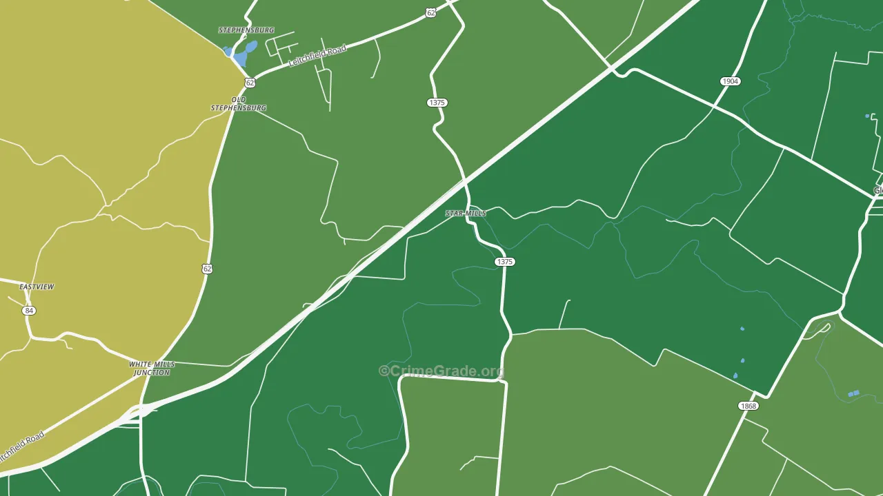 Star Mills, KY Map of Drug-Related Crime Rates