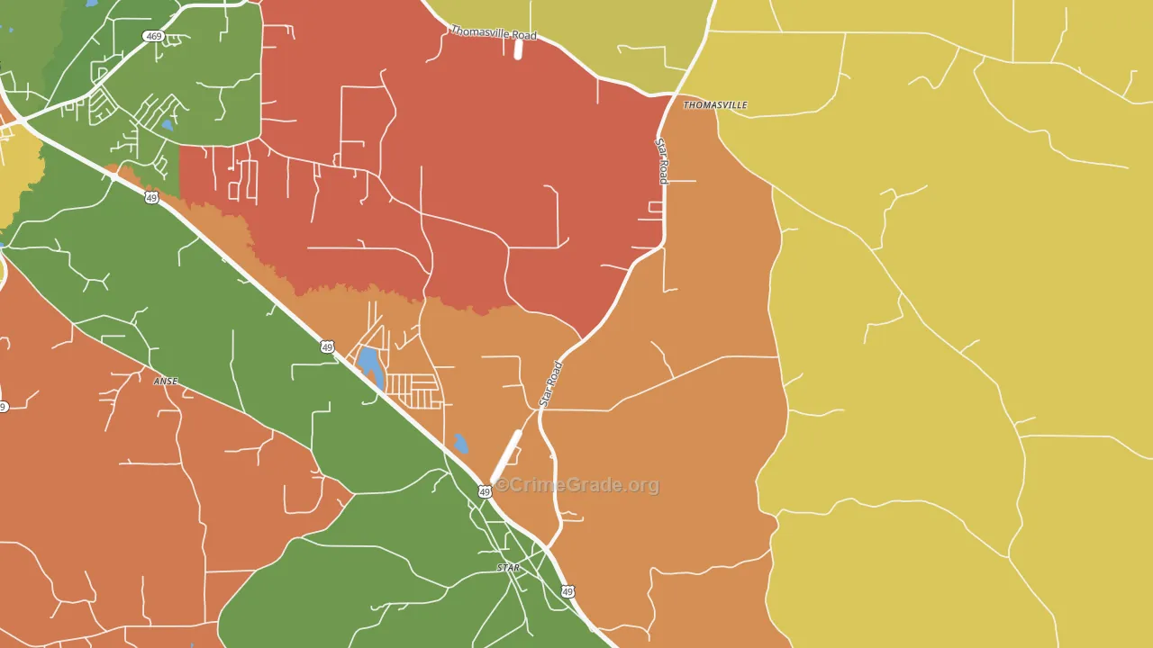 Star, MS Map of Drug-Related Crime Rates