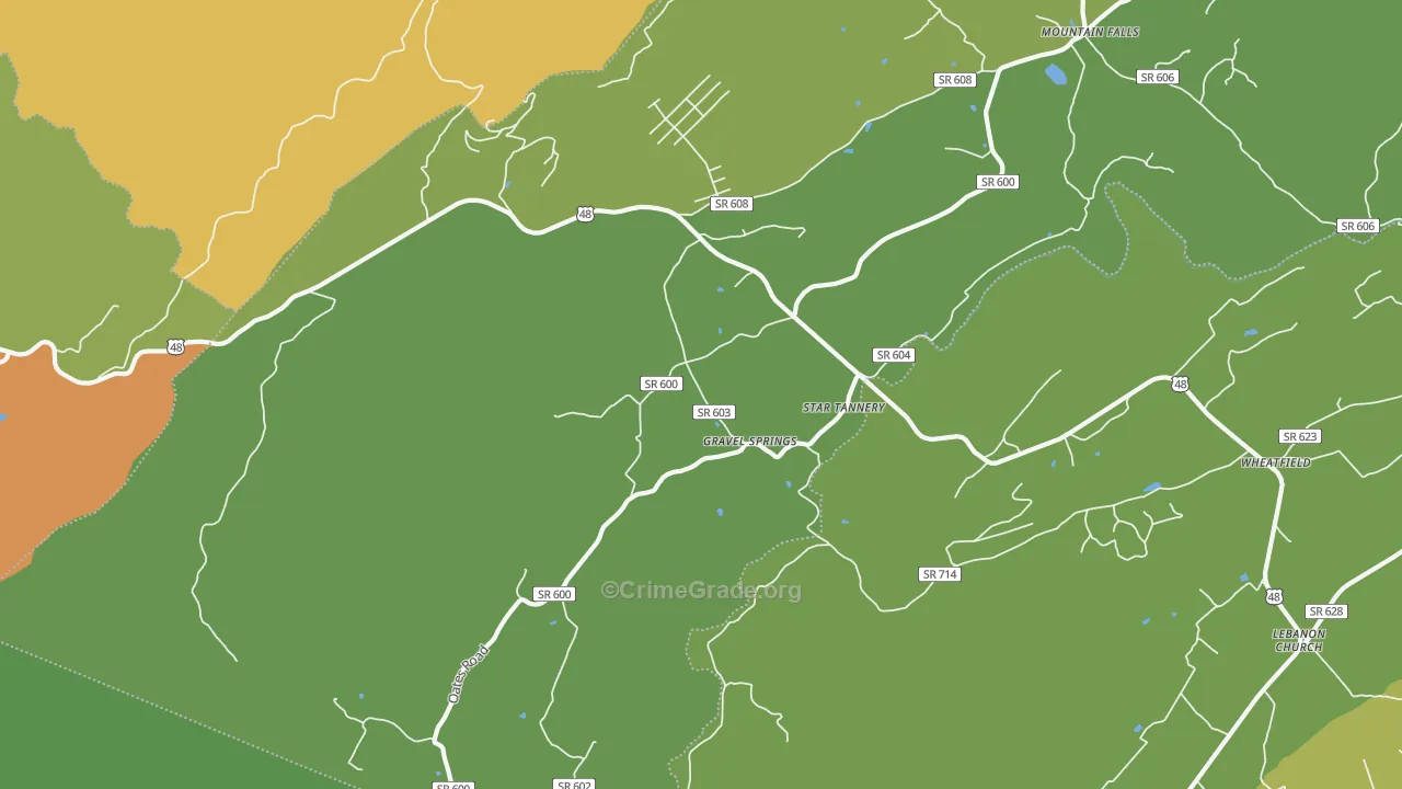 Star Tannery, VA Map of Drug-Related Crime Rates