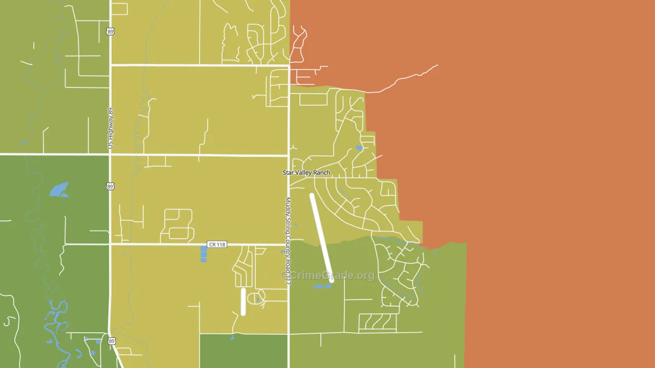 Star Valley Ranch, WY Map of Drug-Related Crime Rates