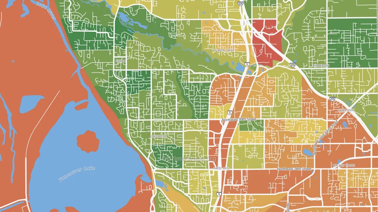 Starcrest, Salmon Creek, WA Map of Drug-Related Crime Rates