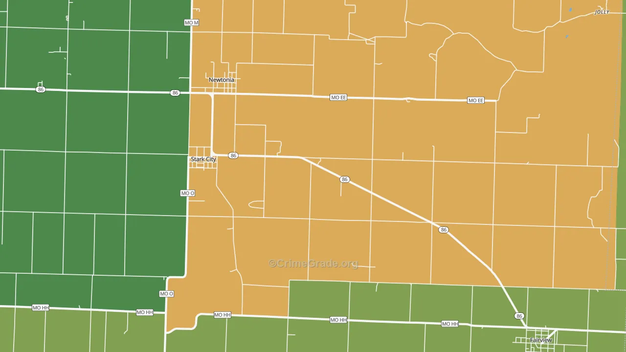 Stark City, MO Map of Drug-Related Crime Rates