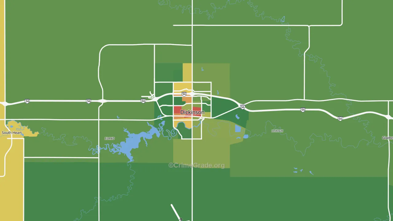 Stark County, ND Map of Drug-Related Crime Rates