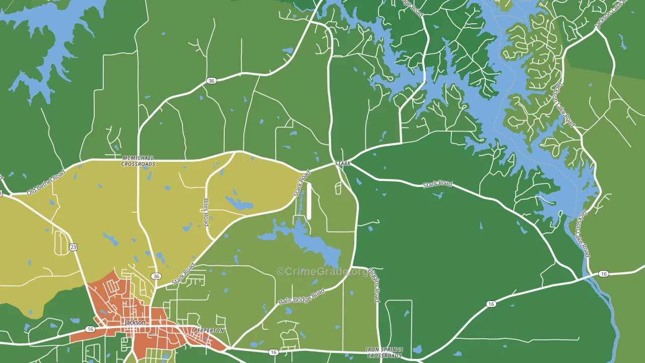 Stark, GA Map of Drug-Related Crime Rates