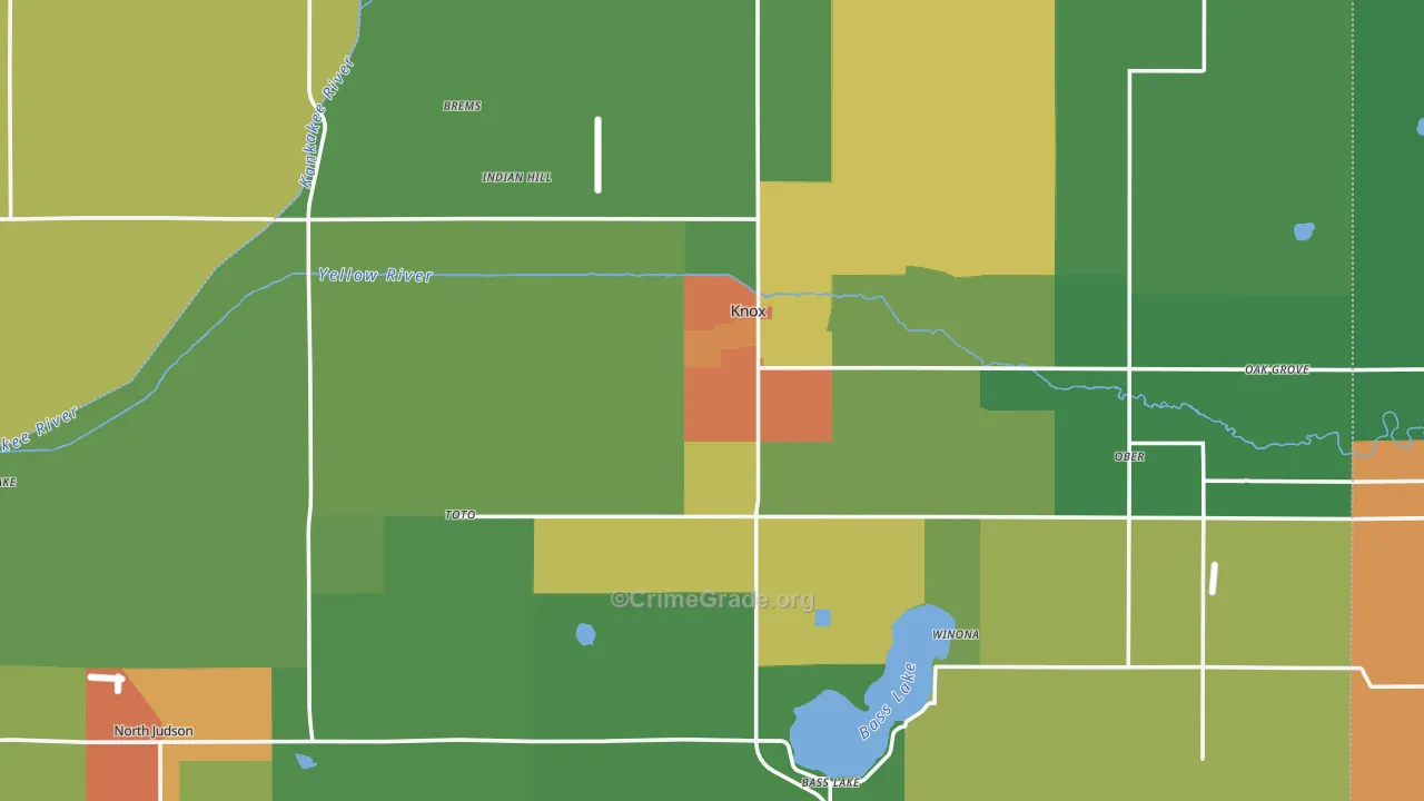Starke County, IN Map of Drug-Related Crime Rates