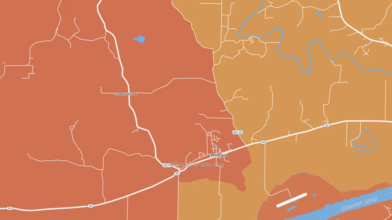 Starkenburg, MO Map of Drug-Related Crime Rates