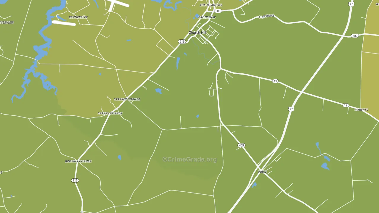 Starkey Corner, MD Map of Drug-Related Crime Rates
