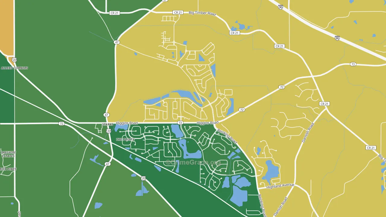 Starks, IL Map of Drug-Related Crime Rates