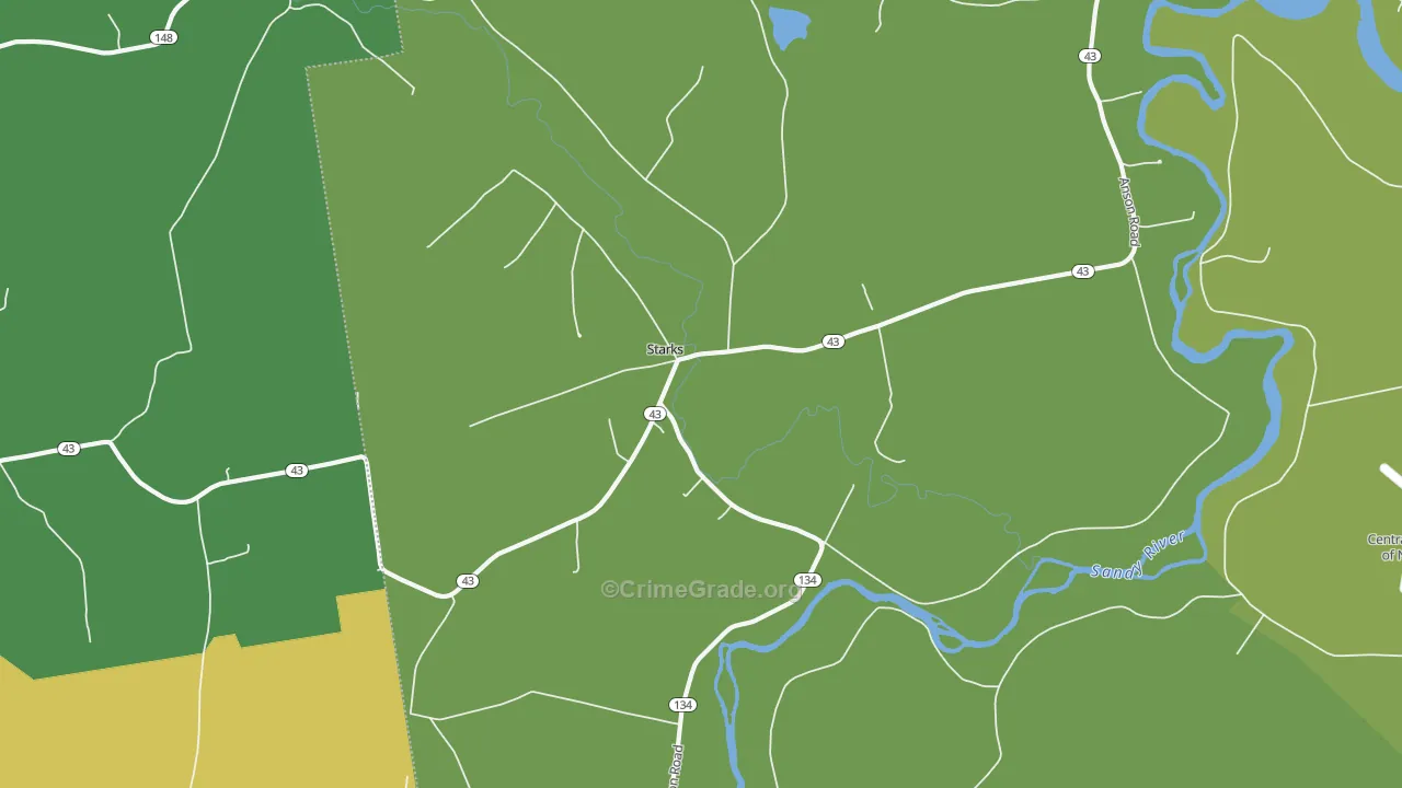 Starks, ME Map of Drug-Related Crime Rates