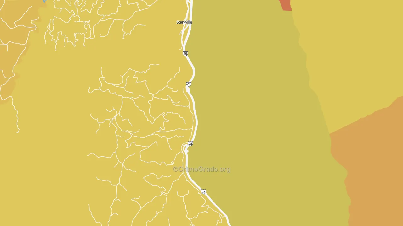 Starkville, CO Map of Drug-Related Crime Rates