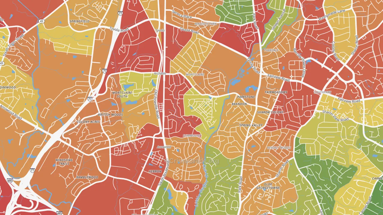 Starmount, Charlotte, NC Map of Drug-Related Crime Rates