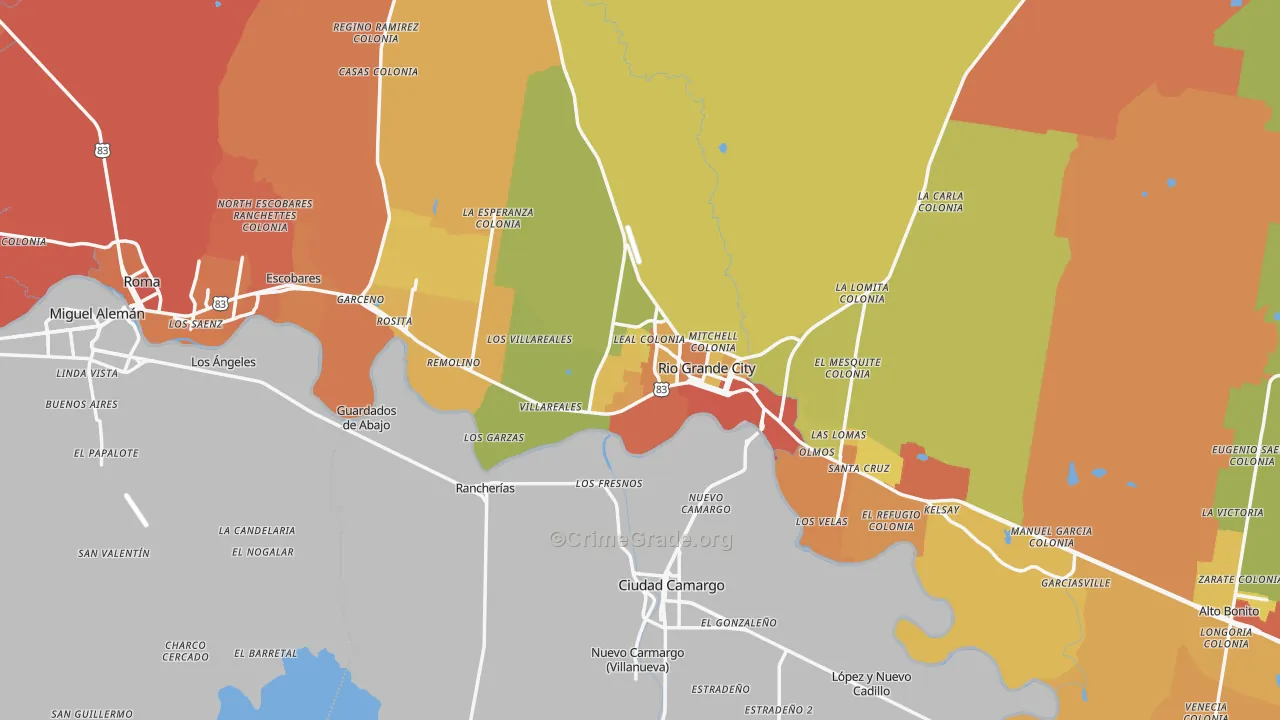 Starr County, TX Map of Drug-Related Crime Rates