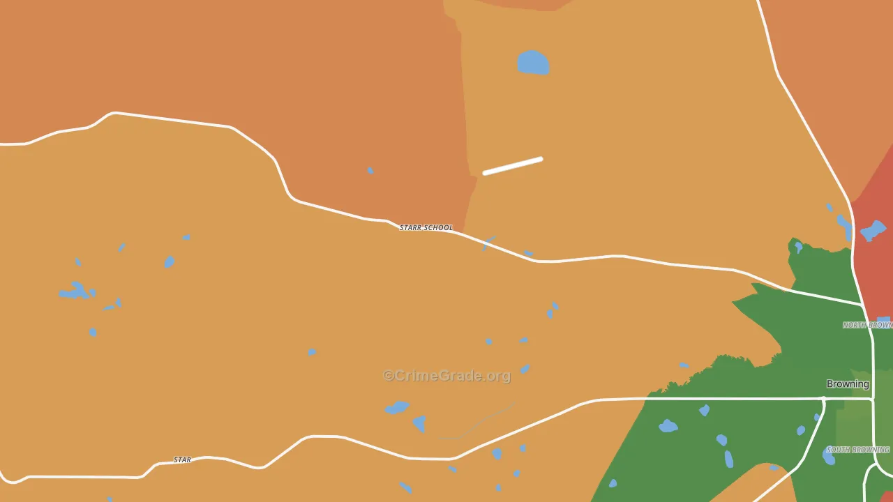 Starr School, MT Map of Drug-Related Crime Rates
