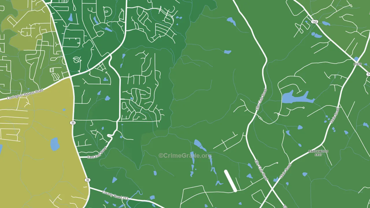 Starrsville, GA Map of Drug-Related Crime Rates