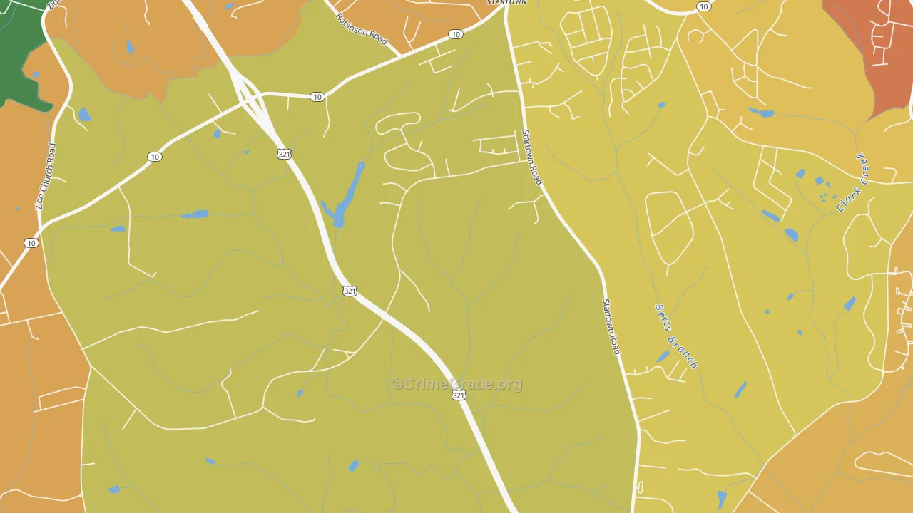 Startown, NC Map of Drug-Related Crime Rates