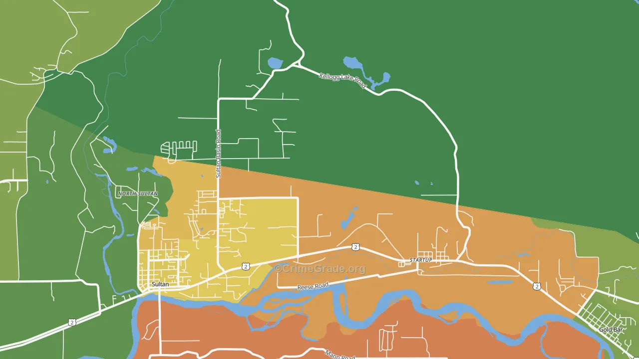 Startup, WA Map of Drug-Related Crime Rates
