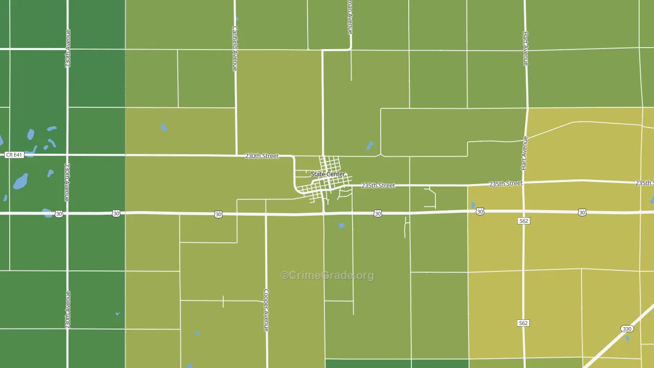 State Center, IA Map of Drug-Related Crime Rates