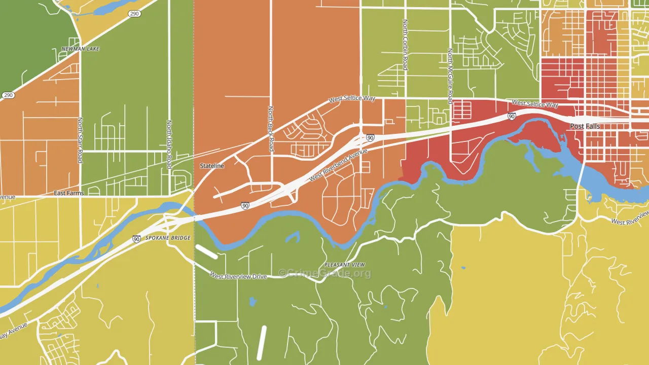 State Line, ID Map of Drug-Related Crime Rates