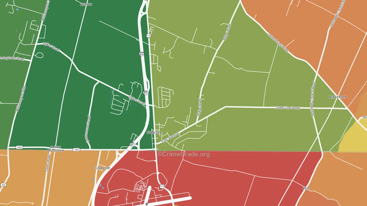 State Line, PA Map of Drug-Related Crime Rates