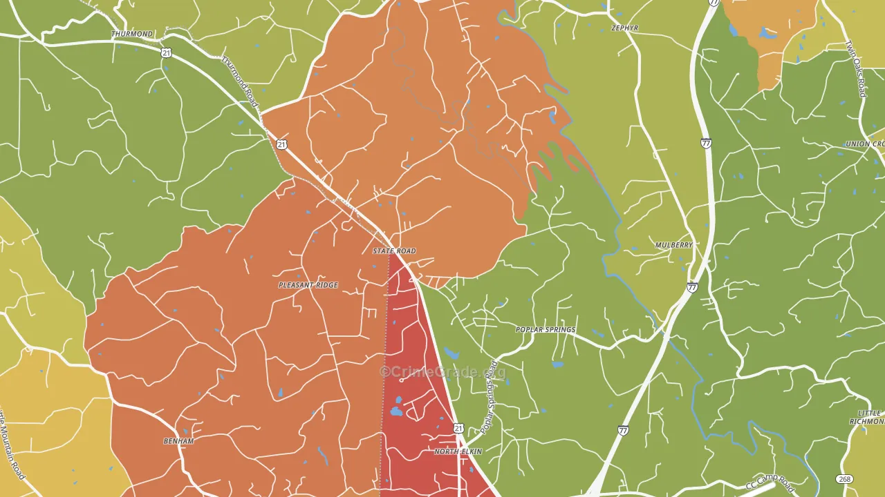 State Road, NC Map of Drug-Related Crime Rates