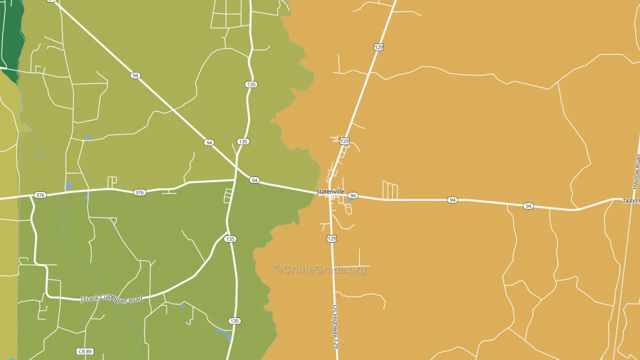 Statenville, GA Map of Drug-Related Crime Rates