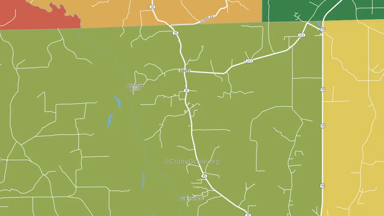 Staves, AR Map of Drug-Related Crime Rates