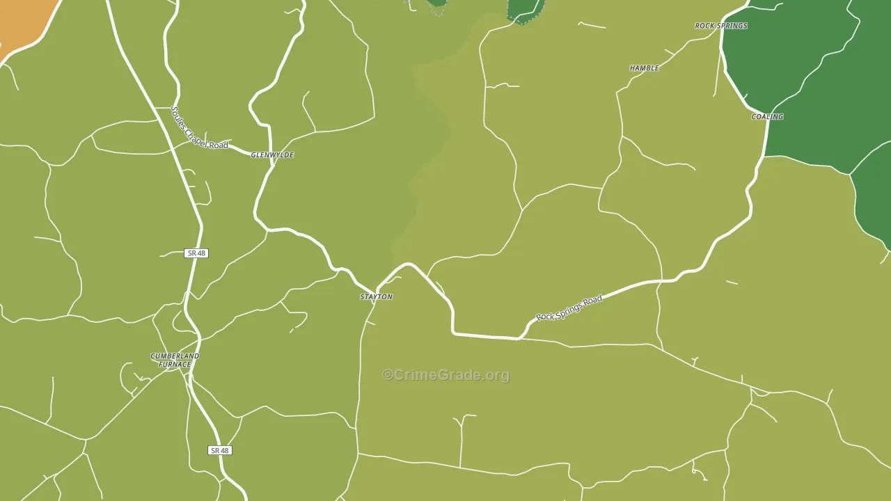 Stayton, TN Map of Drug-Related Crime Rates
