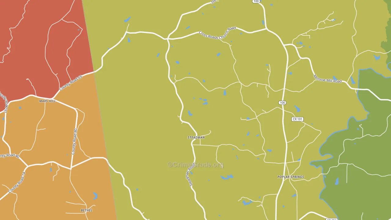 Steadman, GA Map of Drug-Related Crime Rates